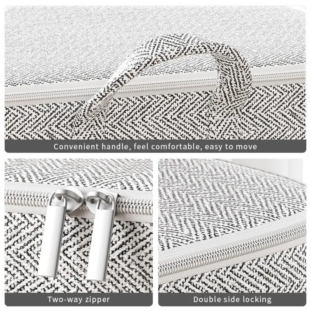 Large-Capacity Clothes Storage Bag Closet Organizers With Handle Quilt Storage Basket with Lids Zipper Dust-proof