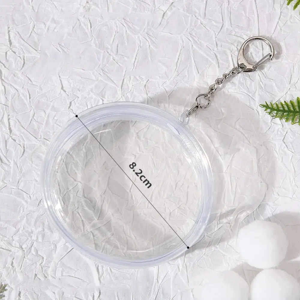 

Badge Display Anime Badge Display Bag with Keyring Protection Case Round Badge Storage Pouch Transparent PVC Clear Outdoor Bag