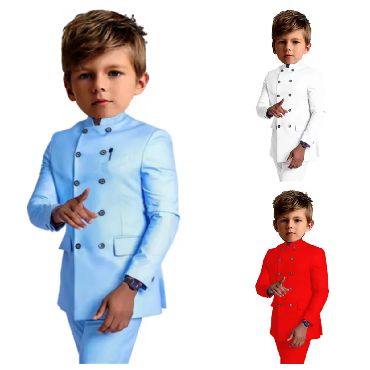 

Boy's multicolor wedding suit birthday party boys' suit host piano performance dinner show performance ceremony outfit set