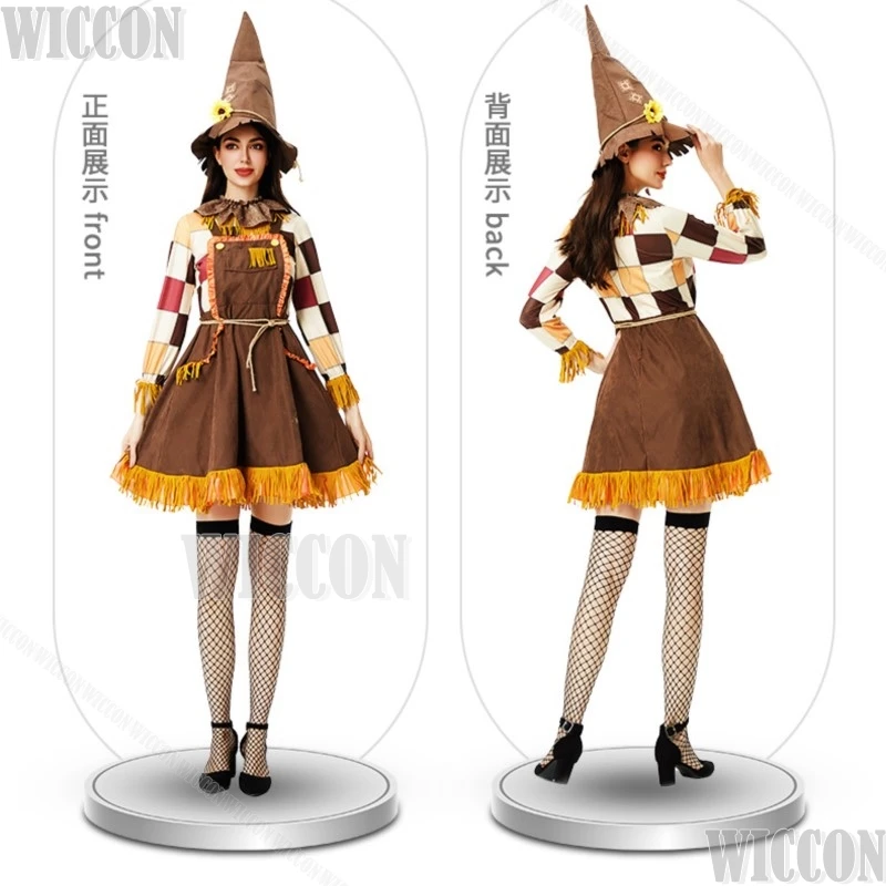 

Хэллоуин Пугало Одежда Робин Гуд Ферма Платье Охотник Наряд Тыква Нашивка Карнавальная Вечеринка Косплей Рождественский Готический Наряд Cos