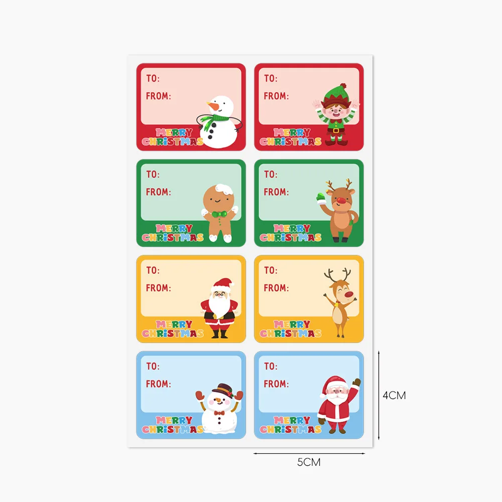 120pcs/set 2024 New Arrival Merry Christmas Sticker Adhesive Christmas to from Name Labels for Holiday Gift Cards Envelope Seals