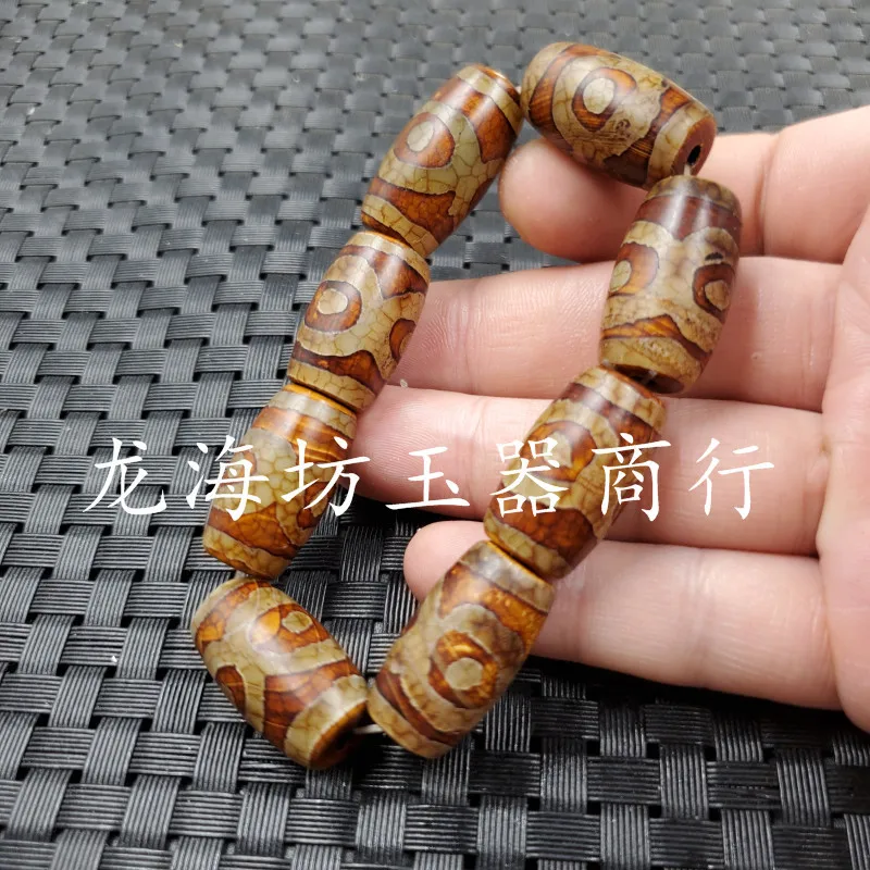 Jade Bracelet Agate Tianzhu Luantong Bracelet Three-Eye Tianzhu Barrel Beads Bracelet Vintage Bracelet Jade Bracelet Bracelet