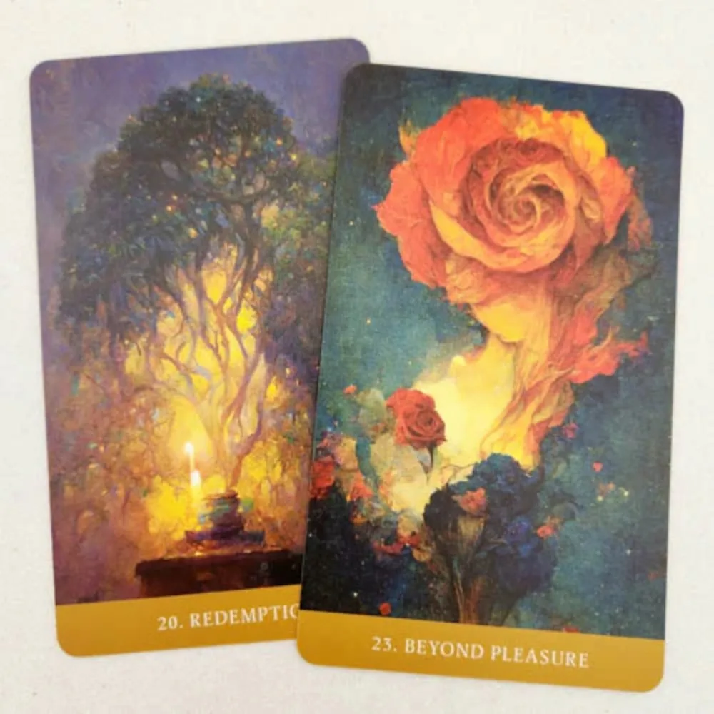 10.4*7.3cm The Path of Light Oracle: Healing & Self-Mastery Through The Wisdom of The Bhagavad Gita 39 Pcs Cards