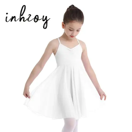 Leotardos de Ballet sin mangas para niñas con falda de gasa Ropa de baile vestido tutú de bailarina para niños pequeños trajes de baile para práctica