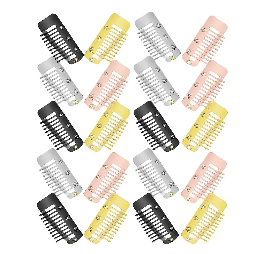 

20pcs 36mm Black Silver Hair Extension Pins for Comb To Secure Wigs Beret Stable Long Use Hidden