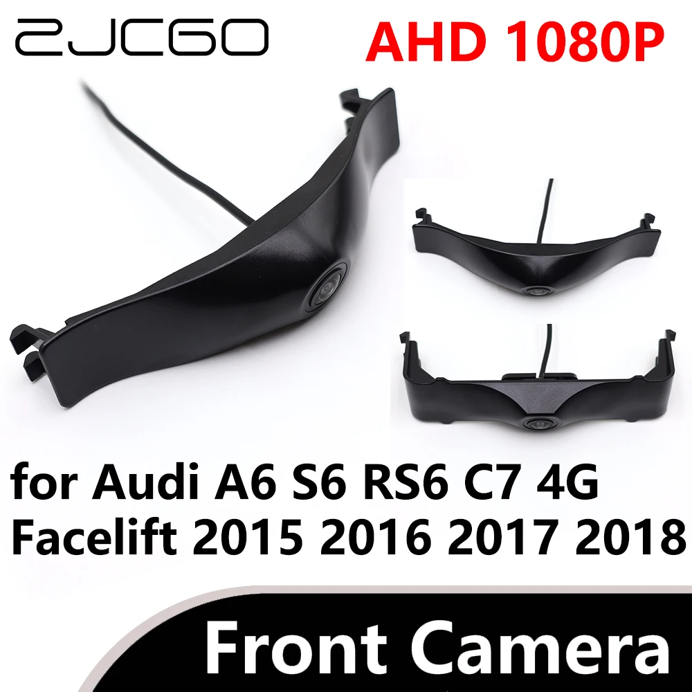 

ZJCGO AHD 1080P CVBS 480P 170° Car Parking LOGO Front View Camera waterproof for Audi A6 S6 RS6 C7 4G