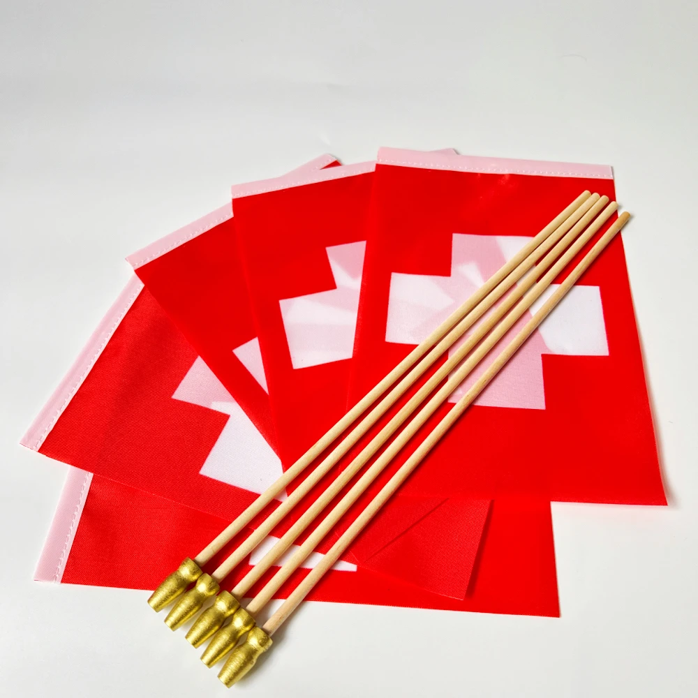 سويسرا يلوح باليد العلم الوطني 14*21 سنتيمتر البوليستر العلم السويسري #3