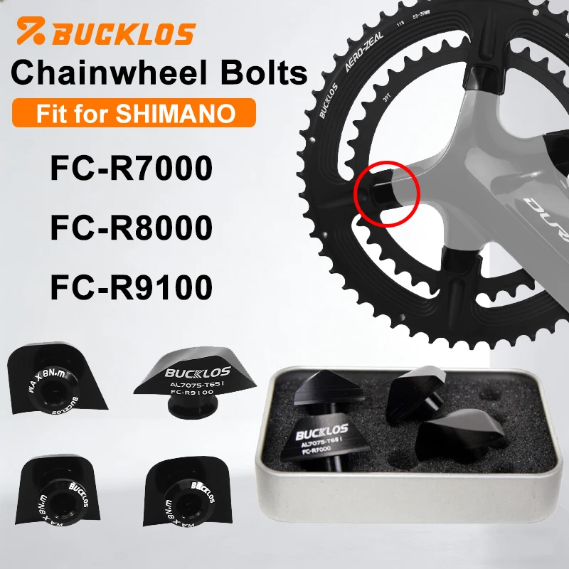 BUCKLOS Bicycle Chainwheel Bolts Fit for SHIMANO R7000 R8000 R9100 BIcycle Chainring Nuts Ultralight CNC Bike Chainwheel Bolts