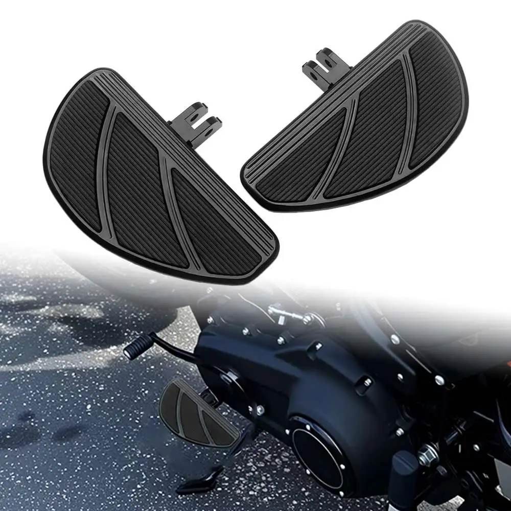 1 Pair Front Rider Footboards Floorboards For Harley Softail Breakout  Fat Bob FXFBS Low Rider Sportster S 18-24 Footrests Black