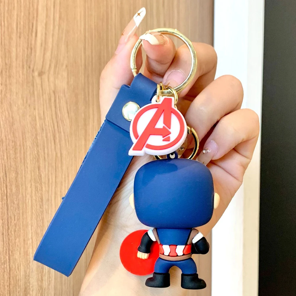 مارفل سبايدرمان دمية سيليكون المفاتيح المنتقمون خارقة الحديد مار Keyrings الرجال سيارة قلادة مفتاح حامل لملحقات حقيبة الظهر