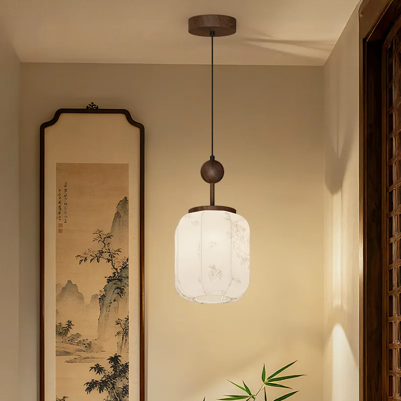 

Подвесной светильник в китайском стиле из ткани для главной спальни, прикроватной зоны, барной стойки, чайной комнаты в стиле дзен