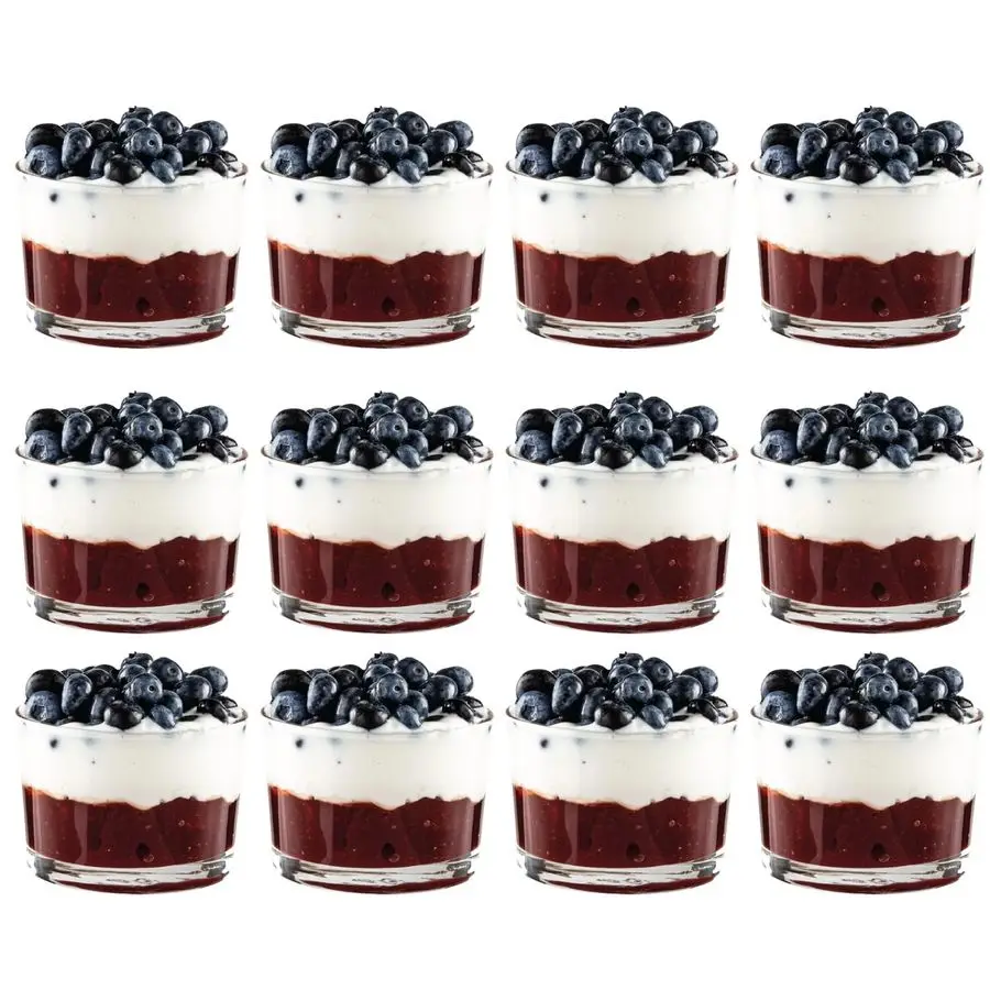 Tazones Pequeños de Vidrio, Copas de Postre de Vidrio de 7 Onzas, Juego de 12 Tazones de Postre, Copas para Parfait, Copas Apilables, Copas de Degustación