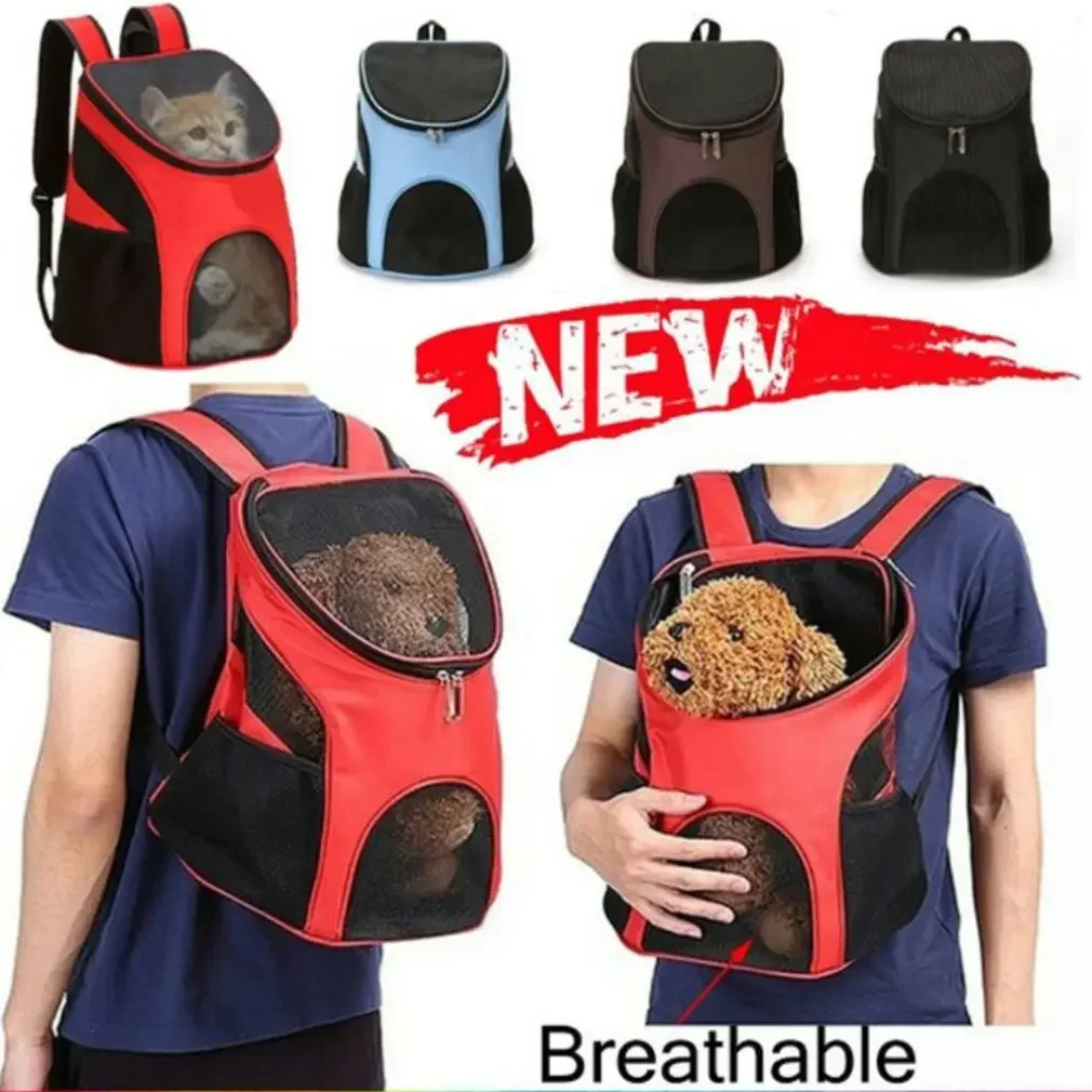 Comfortable Pet Backpack Breathable Mesh Puppy Dog Cat Outdoor Carrier Bag Durable Padded Shoulder Pet Cat Carrier