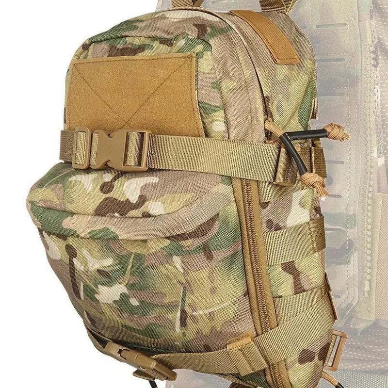 Mochila de hidratación táctica, bolsa Molle de asalto para entrenamiento de combate, chaleco de caza al aire libre, portador de placa trasera, bolsa de agua