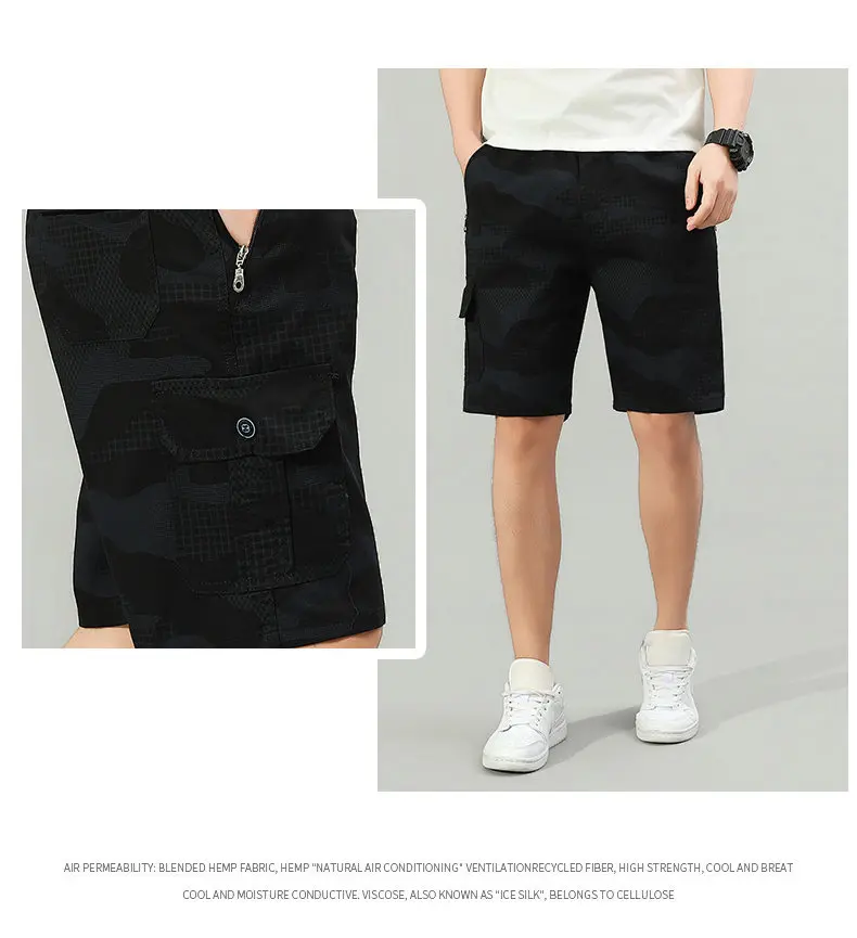 2026 Herren Cargo-Shorts Wander- und Laufshorts Leichtgewichtige Sommer-Camo-Shorts mit Taschen – Detail 3