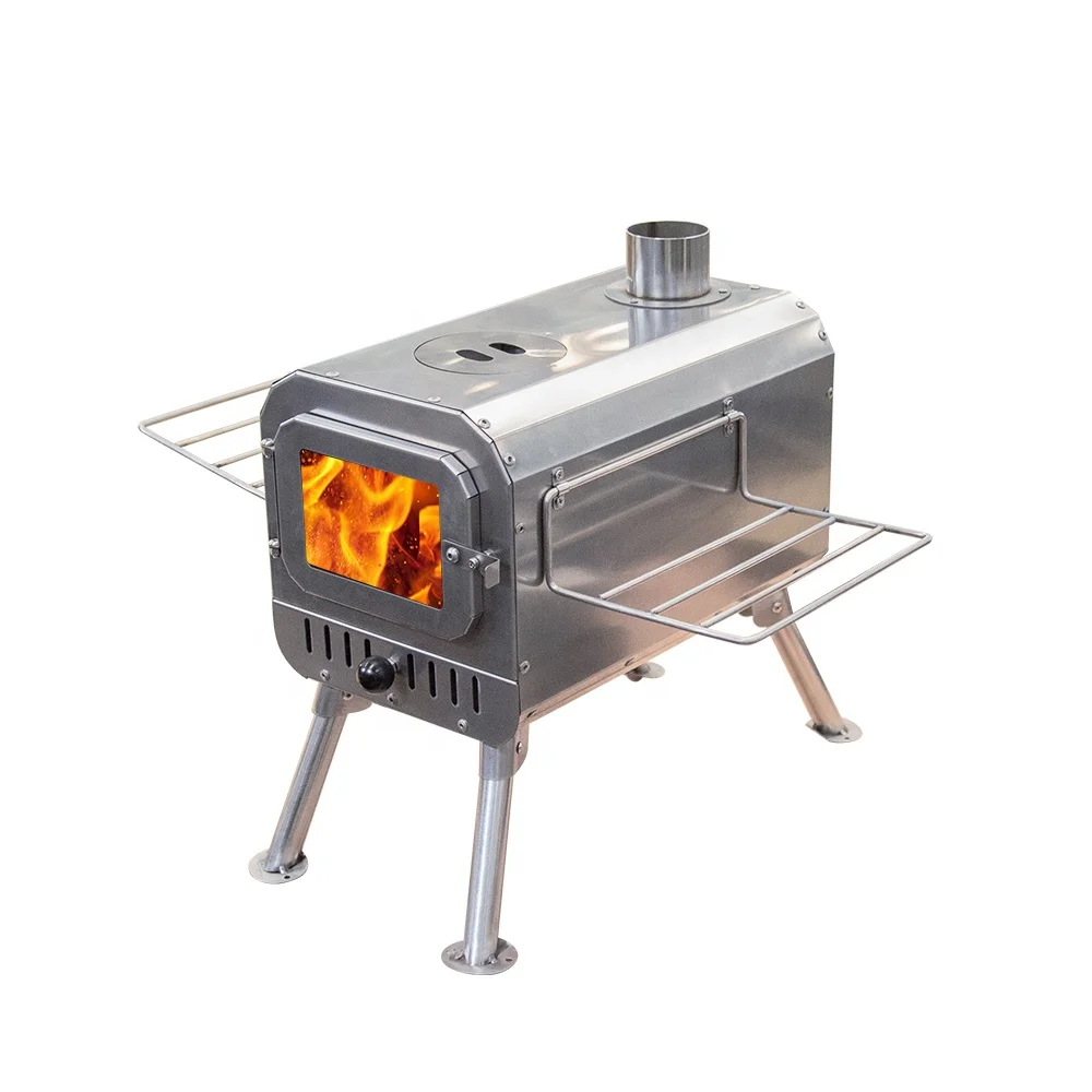 Outdoor wood burning stove charcoal hot tent stove for camping travel