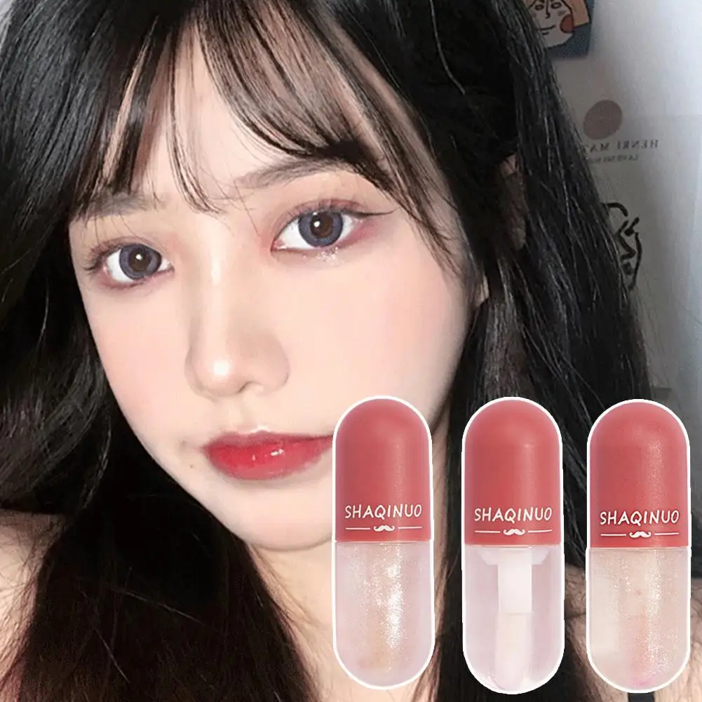 Mini Capsule Lip Gloss - Color Changing & Hydrating Lip Tint with Glass Shine, Juicy Plumping Effect for Natural Daily Makeup