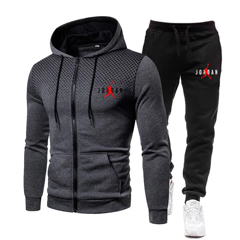 2024 new link men\'s sportswear casual zipper pullover men\'s set autumn and winter two-piece set men\'s sportswear+pants set