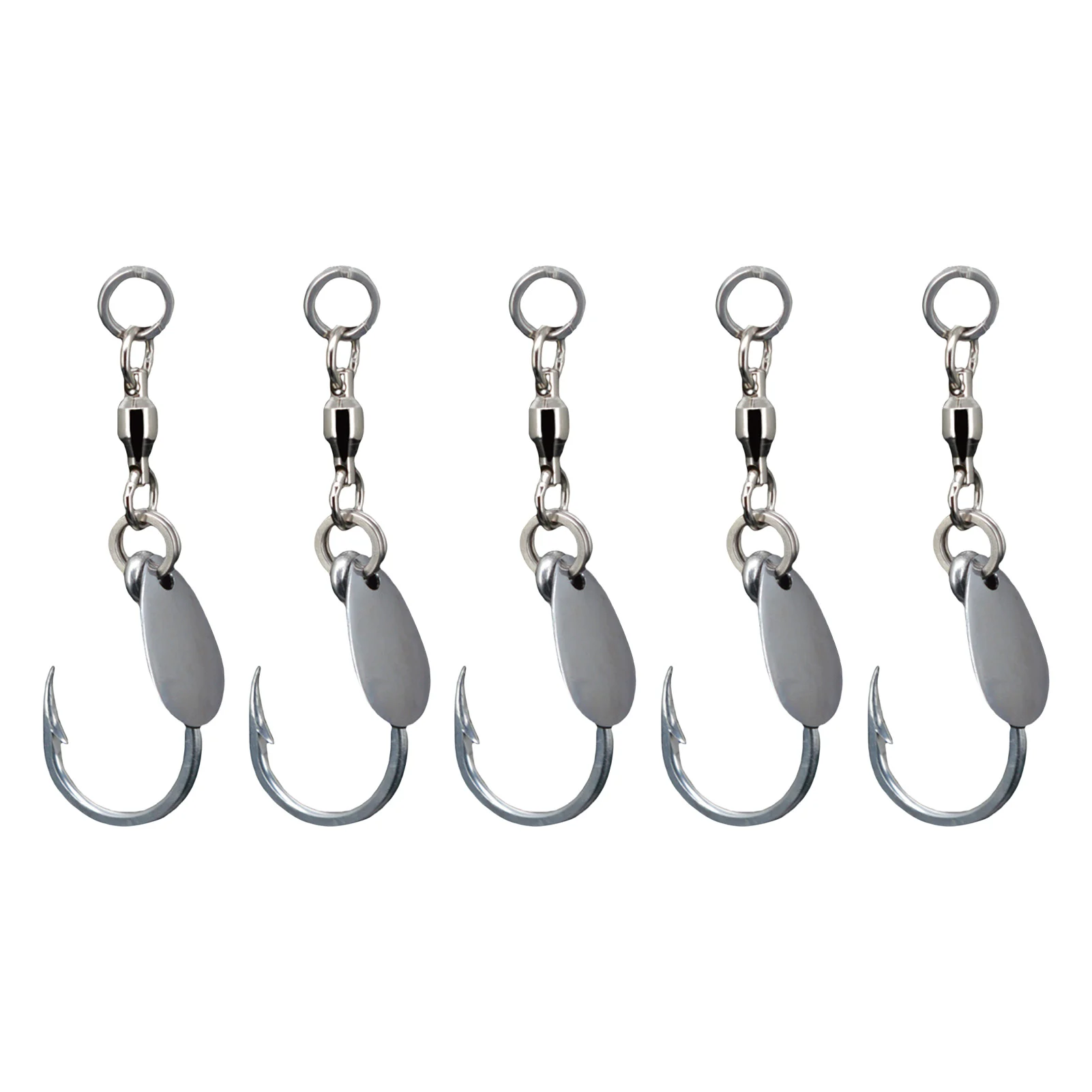 

Glitter Spinner Fishing Hooks 5pcs 1/0-3/0# Weighted Swimbait Fish Hooks With Underspin For Sea Bass Pike Silver Carp Bighead