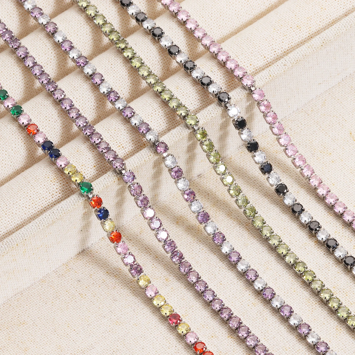Gargantilla de tenis de acero inoxidable para mujer, collares de HipHop helado AAA + cadena de cristal de circonia cúbica, joyería femenina en el cuello