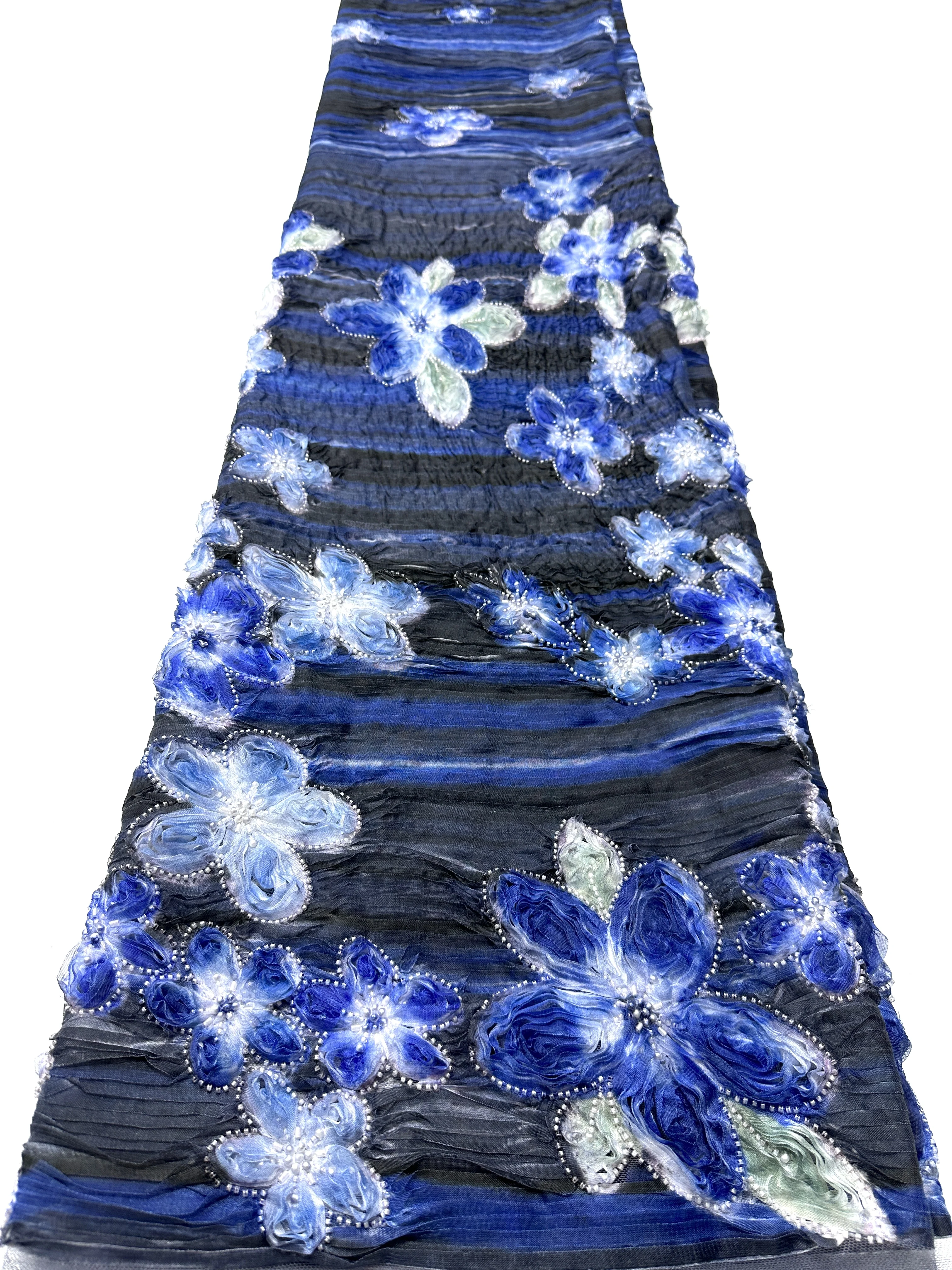 2026 الأخضر جودة عالية الأفريقي ثلاثية الأبعاد نسيج الدانتيل الترتر شبكة فاخرة الثقيلة حبة المطرزة تول النسيج لخياطة الفساتين