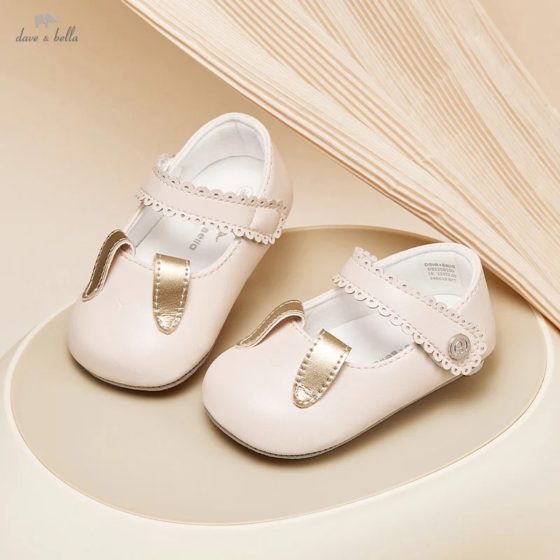 

Dave Bella Girl Baby Soft Bottom Princess Shoes Pink Rabbit Wedding Flat Shoes Walking Newborn Baby Shoes DB1250105