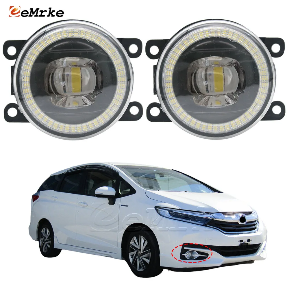 Led Fog Lamp Assembly 15W 12V with Lens for Honda Shuttle Hybrid 2015-2019 Front Bumper Angel Eyes DRL Halo Driving Light Ring