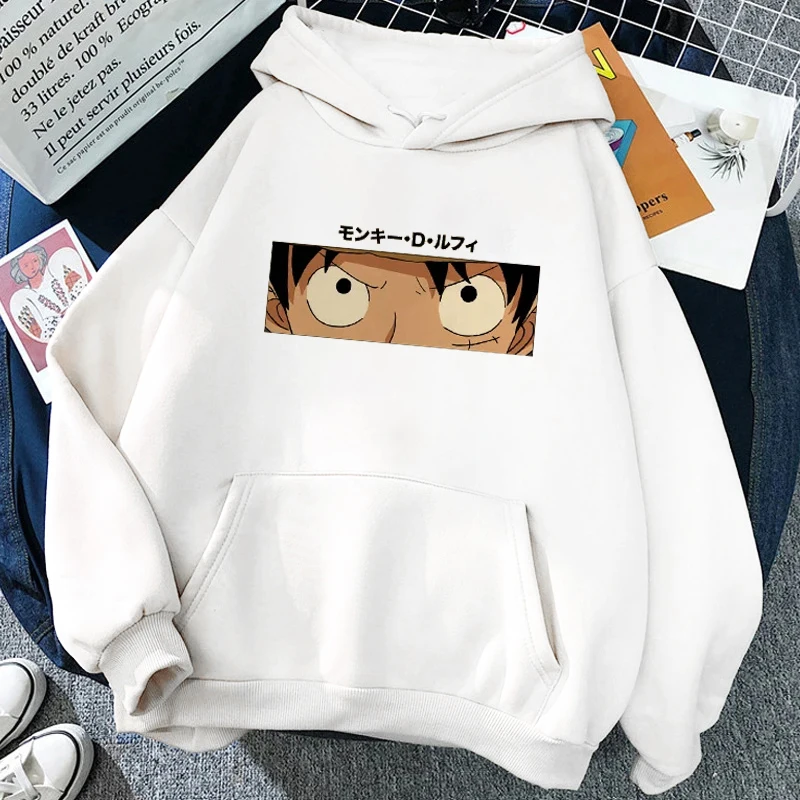 Manga One Piece Gear 5 Hoodie Women Funny Loose Fleece Cartoon Luffy Sweatshirts Ullzang Japanese Anime 90s Graphic Sweatshirt