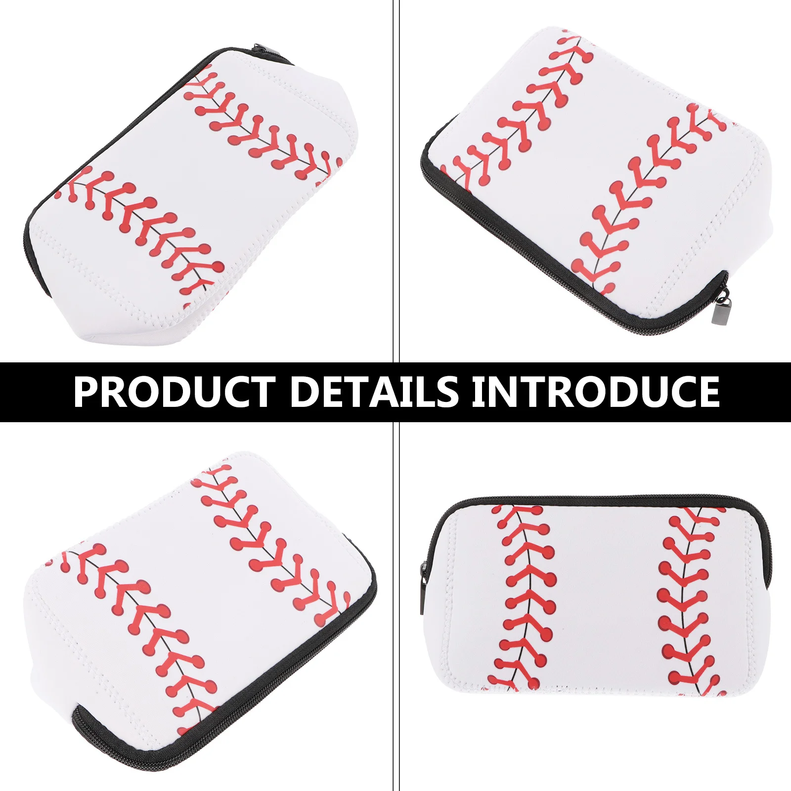 

2pcs Baseball Pattern Makeup Bags For Women Large Capacity Pouch Organizer Travel Toiletry Bag Zipper Closure Multi-Use