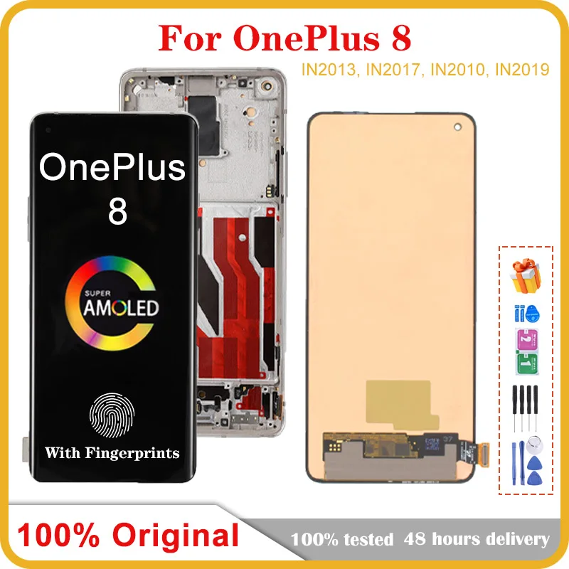 

6.55'' AMOLED For OnePlus 8 Mobile Phone LCD Screen Display assembly Touch Screen LCD Panel Replacement