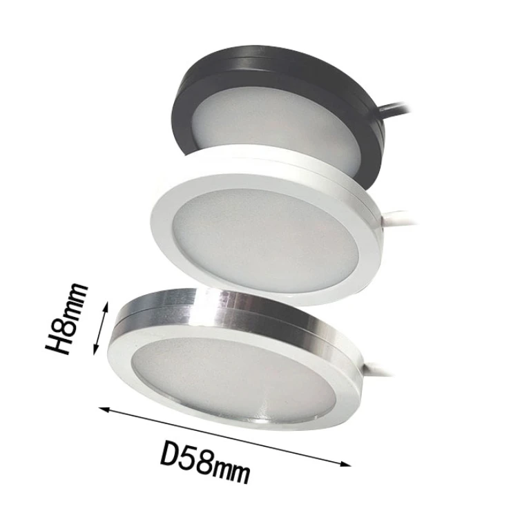 Ceiling Light Indoor LED Lighting 12V Slim 8mm Surface Mounted Panel Lamp 3W Display Downlight Cabinet Camping Spotlight