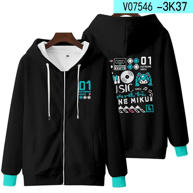 Kawaii Cartoon Hatsune Miku Anime-Charaktere Winter 3D-Druck Reißverschluss-Cardigan Kapuzenpullover Freundschafts-Überraschung Geburtstagsgeschenke – Detail 12