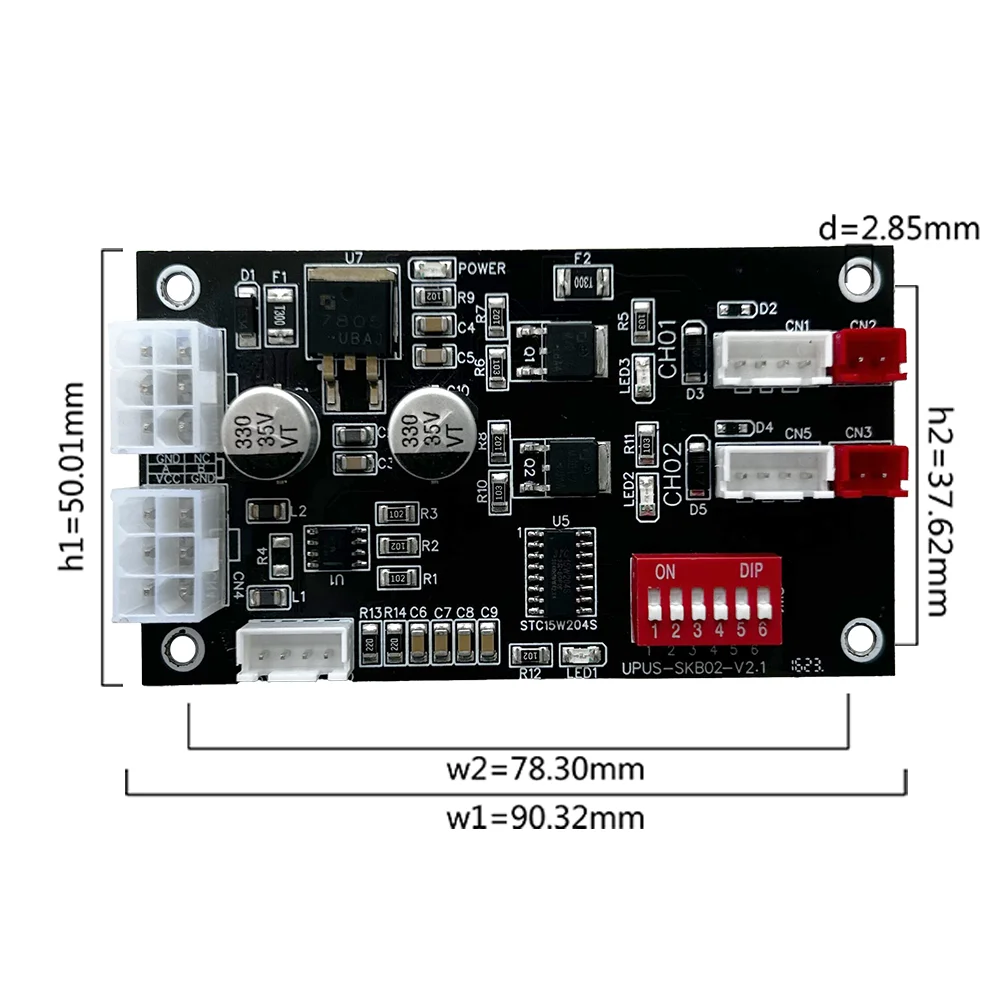 Imagem -04 - Controlador Eletrônico do Fechamento Máquina de Venda Automática Pequena Motorista do Motor Rs485 Placa de Controle Canais 12 v 24v