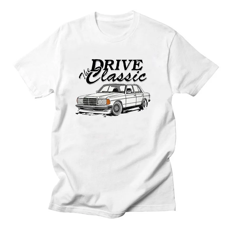 Glstkrrn W123 T Shirt Car Fans Printed Tshirt Men Cotton Streetwear Vintage Fashion T-shirt Woman Brand Teeshirt