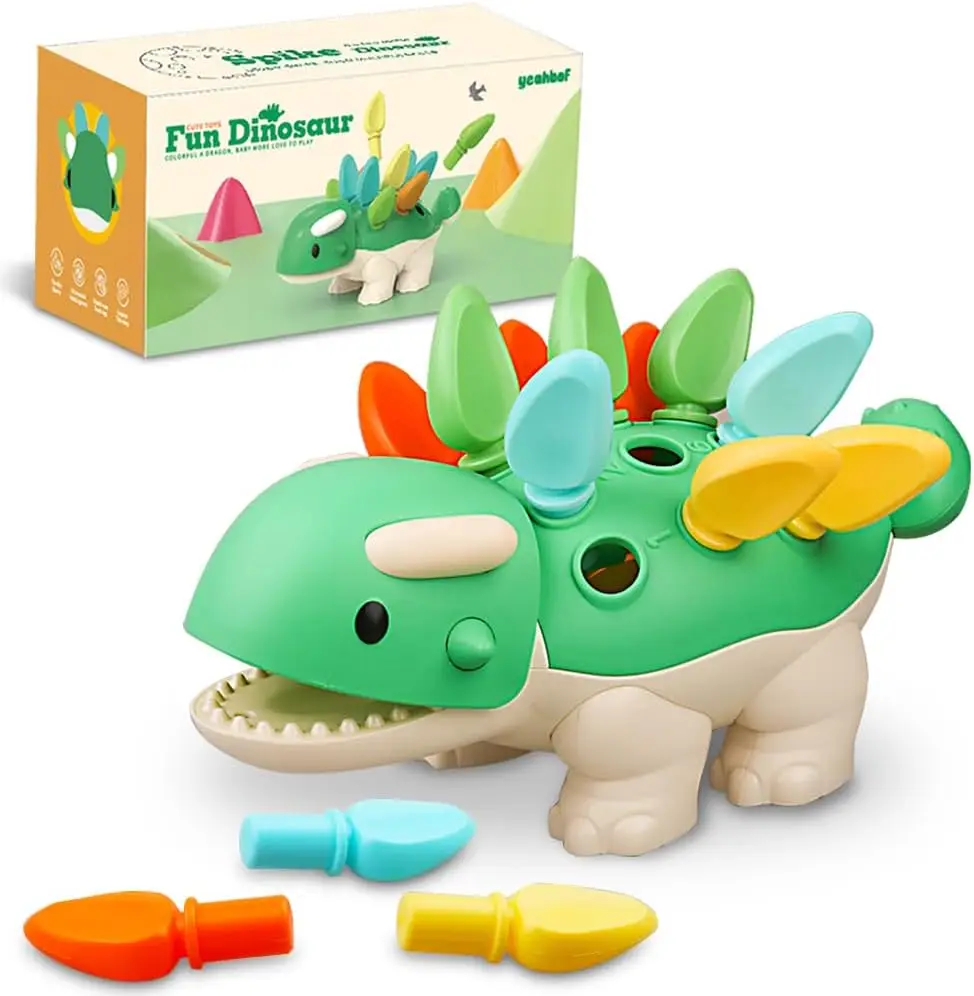 Toddler Montessori Toys Baby Sensory Learning Fine Motor Skills Toy for 6 9 12 Months One Year Old, Dinosaur Educational Toys