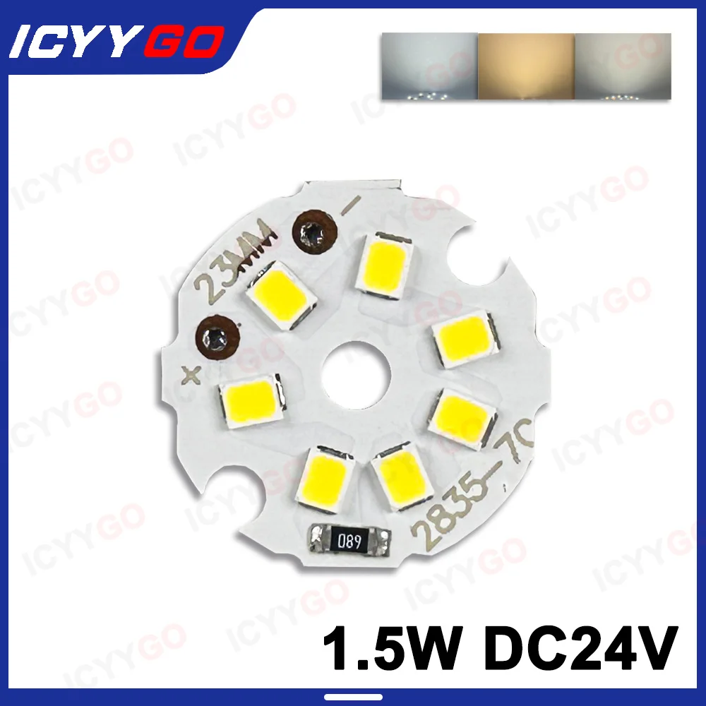 

10 шт. светодиодная плата низкого напряжения DC24V постоянного тока, источник света постоянного тока, белый свет, теплый свет, нейтральный свет 23 мм 24 В