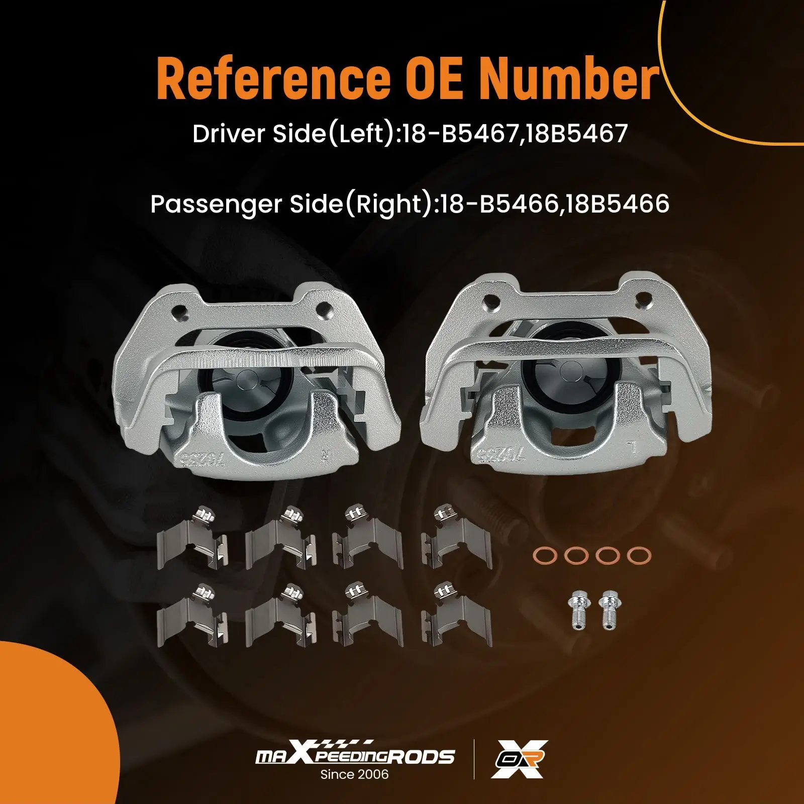 Rear Disc Brake Calipers Set for Ford Special Service Police Sedan All Models 2014 - 2018 18-B5467 18-B5466 New Brake Calipers