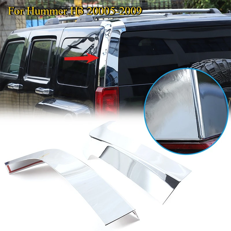 Car Tail D Pillar Cover For Hummer H3 SUV 2005 2006 2007 2008 2009 Rear Window Side D-Pillar Trim Frame Guard Cover sticker