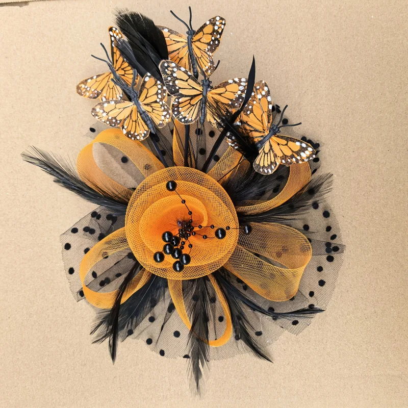 Vlinder Derby Hoed Klassieke Tea Party Hoeden met Haarclip Jaren '20 Jaren '50 Fascinators voor Dame Vrouw Formeel evenement Slijtage Accessoire