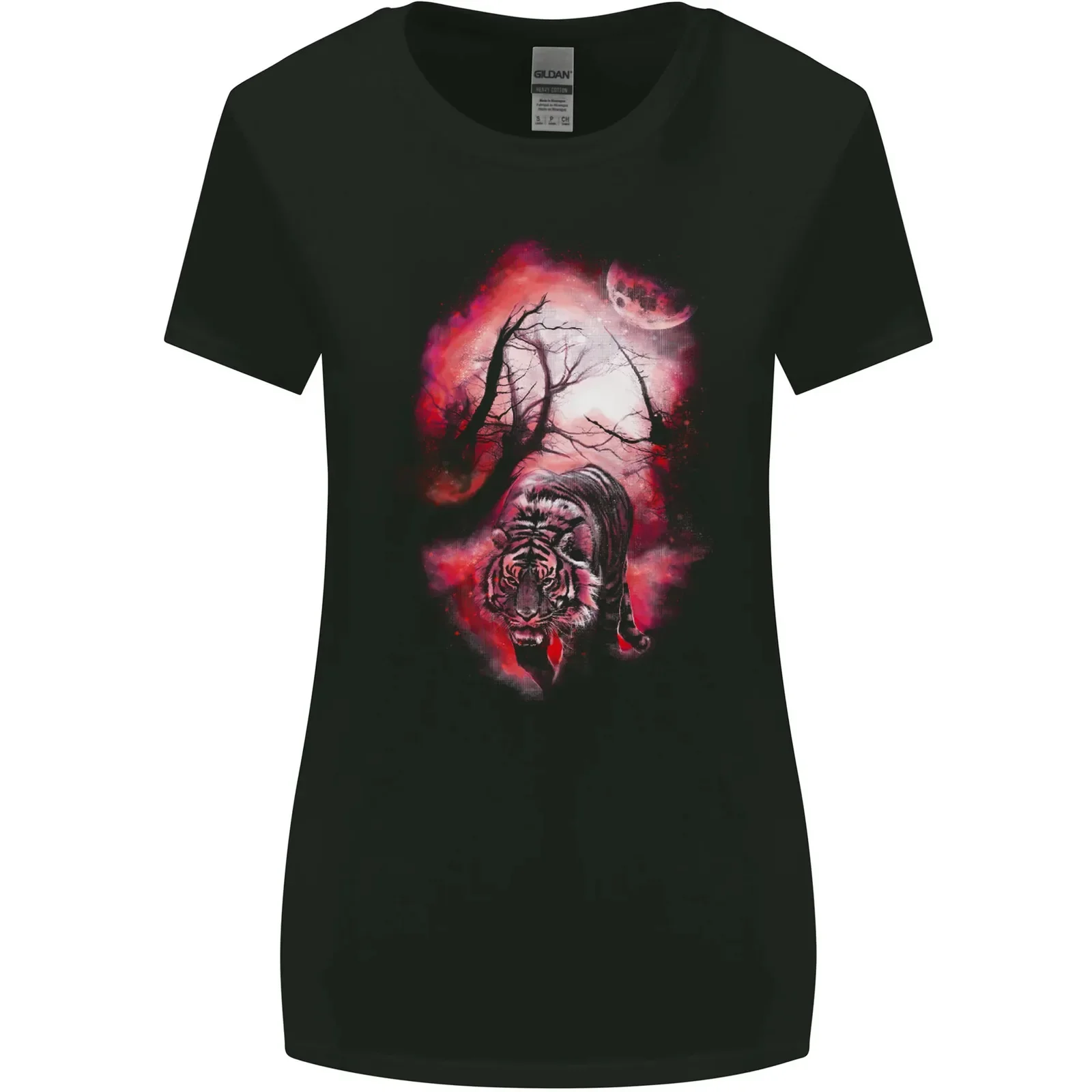 Enchanted Tiger Fantasy Spiritual Mystical Womens Wider Cut T-Shirt