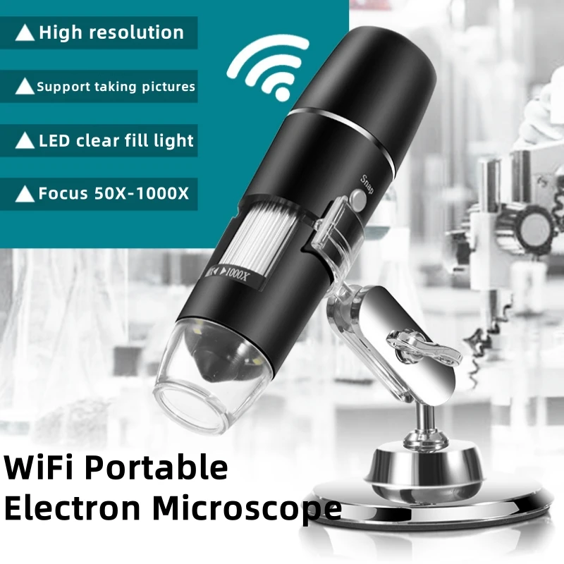 Wireless Digital Microscope 50X-1000X Magnification Flexible Stand for Android IOS iPhone PC Electronic Stereo Wifi Microscope