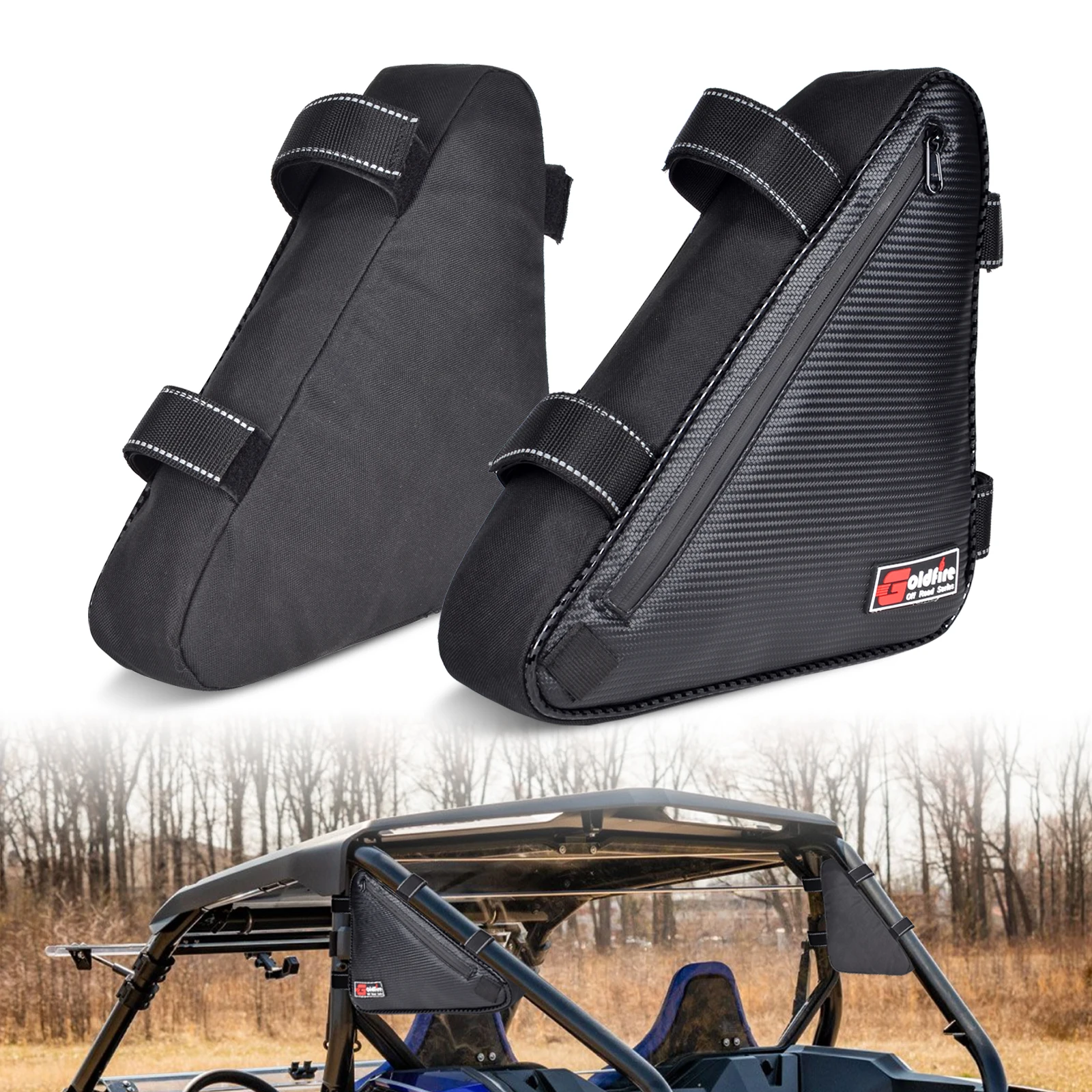 2 Pack UTV Accessories Talon Corner Storage Bags Side Pillar 1680D Waterproof Fabric for Honda Talon 1000R 1000X 1000X4