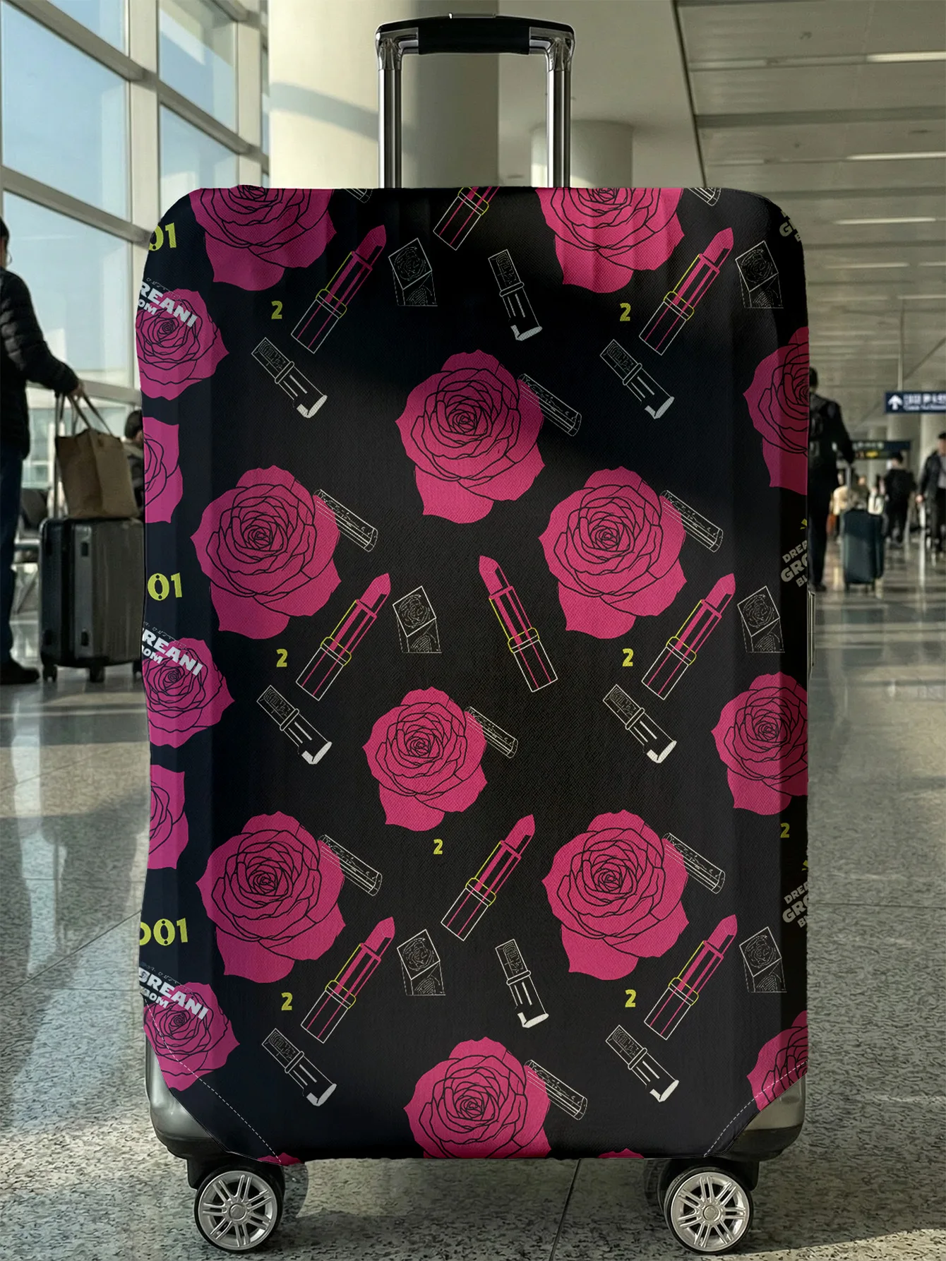 

Защитный чехол для багажа с принтом в виде розовой помады, подходит для чемоданов 18-32 дюймов, чехлы для ручек чемоданов, аксессуары для путешествий.