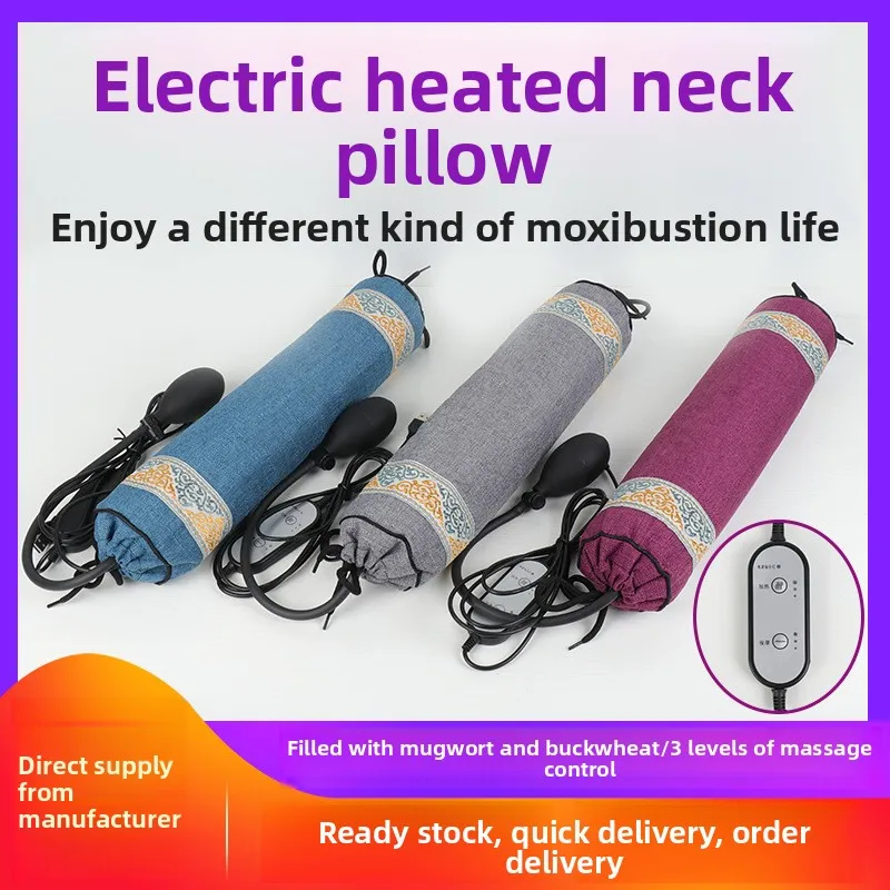 

Mugwort Pillow with Electric Heating, Cervical Support Filled with Moxa Wool, Factory Wholesale