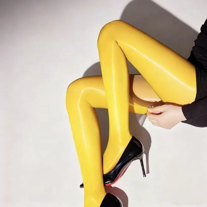 1 Packung glänzende Strumpfhosen für Damen in Übergröße, sexy Pferdeöl-Strumpfhosen, Leggings, nahtlos, hohe Taille, elastisch, durchsichtig, glänzende Strümpfe, Socken