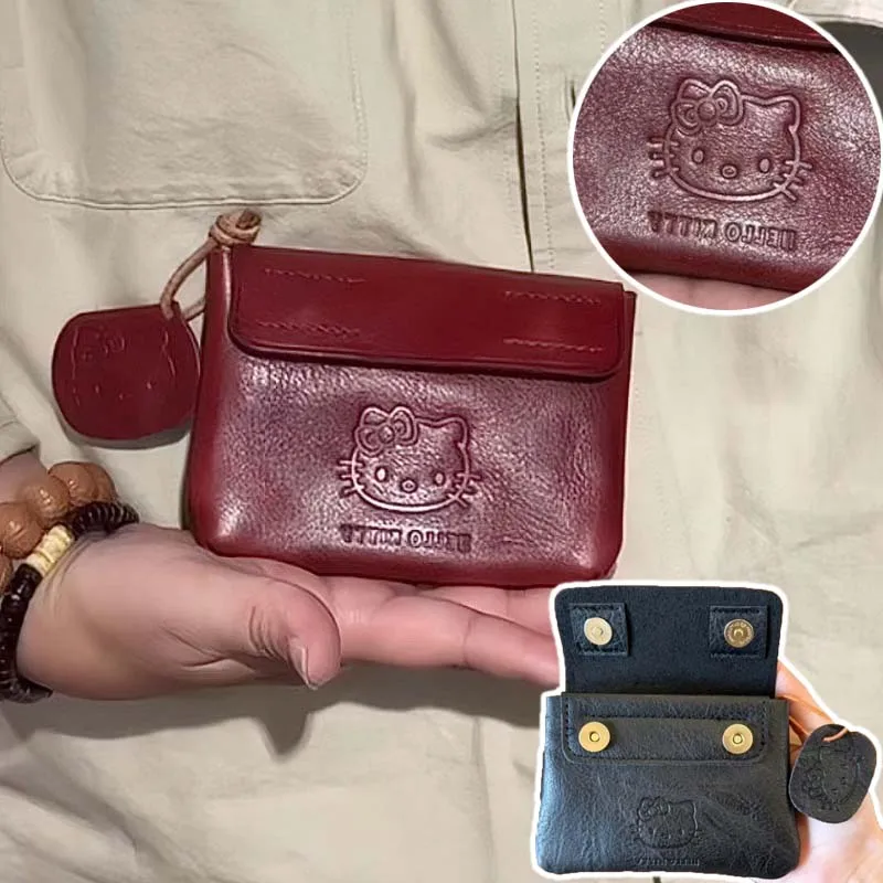 

Sanrio Hello Kitty PU Leather Coin Purse Magnetic Attraction Buckle Versatile Fashion Simple Card Bag Portable Coin Card Purse