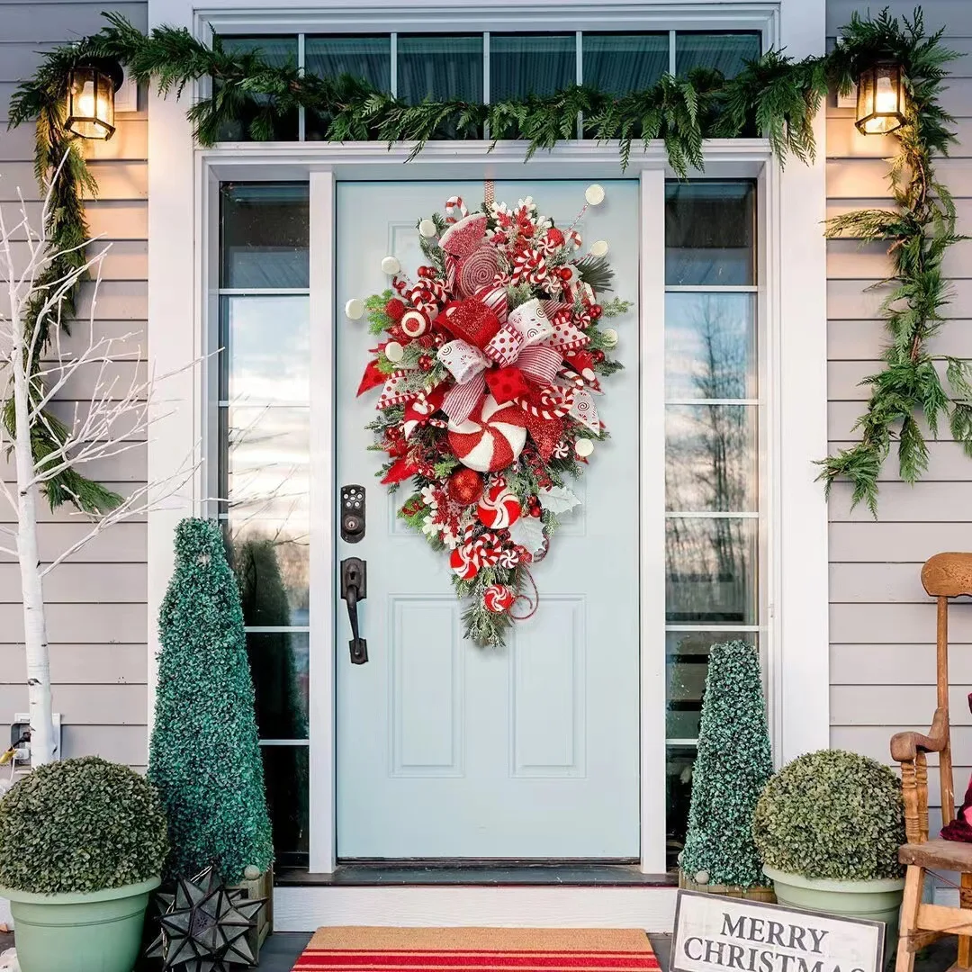 

Christmas Decoration 35cmX50cm Christmas Door Hanging Decoration Christmas Candy Flower Decoration Wall Decoration