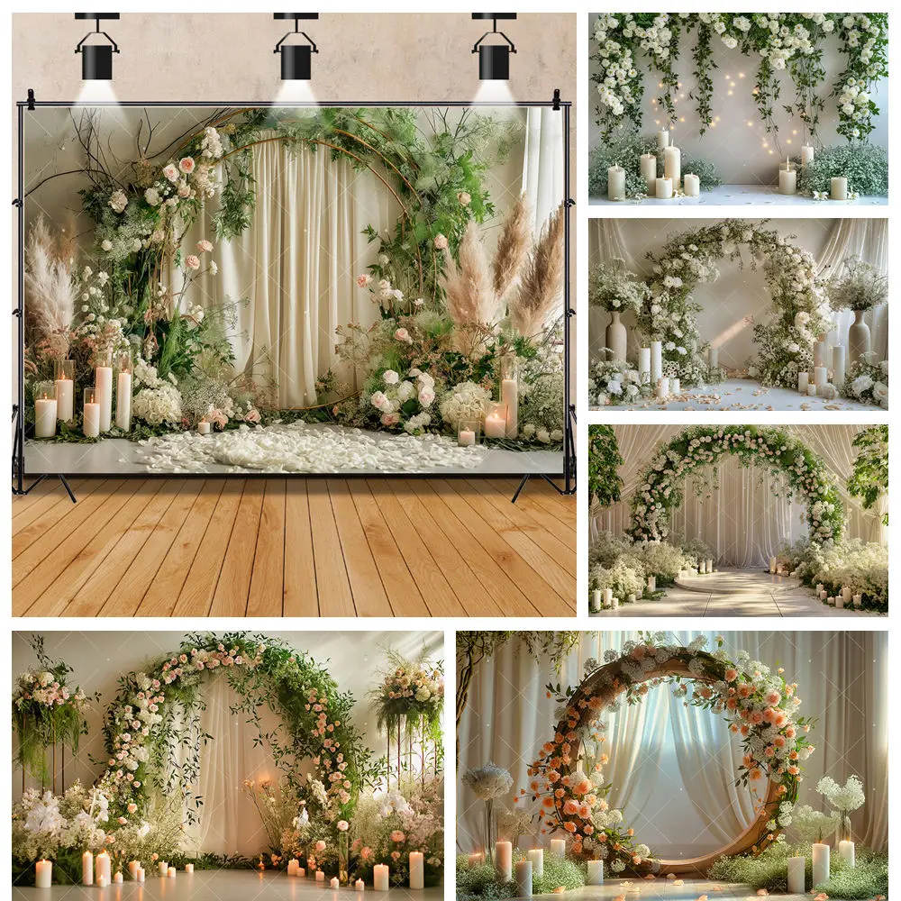 

Round Arched Flowers Wall Wedding Venue Adult Beautiful Marriage Background Wall Custom Decor Prop Aldult Photography Background