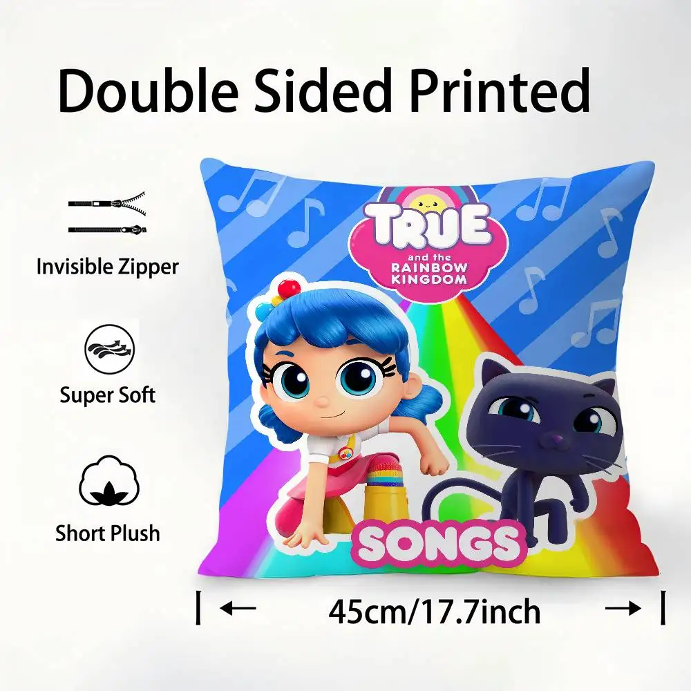 T-True And The R-Rainbow Kingdom كيس وسادة مربع على الوجهين طباعة وسادة القضية ل أريكة المنزل غرفة نوم ديكور هدية #5