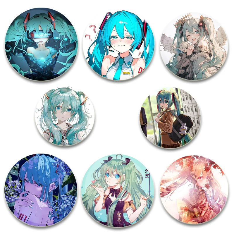 Miku Cute Cartoon Badge Project SEKAI Anime Brooches Cosplay Exquisite Enamel Pins for Backpack Jewelry Accessories Gift